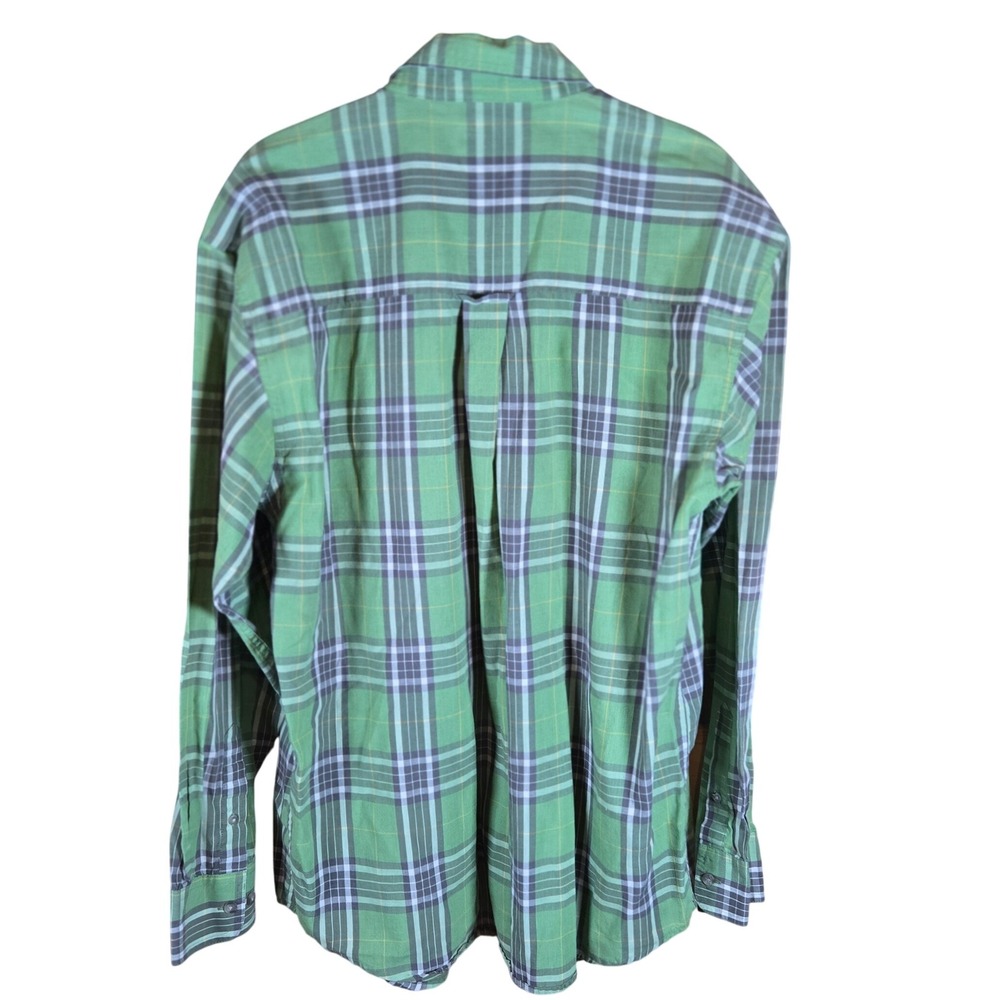 Wrangler Riata Men's Green Plaid Long Sleeve Button Up Shirt Size L - Picture 3 of 5
